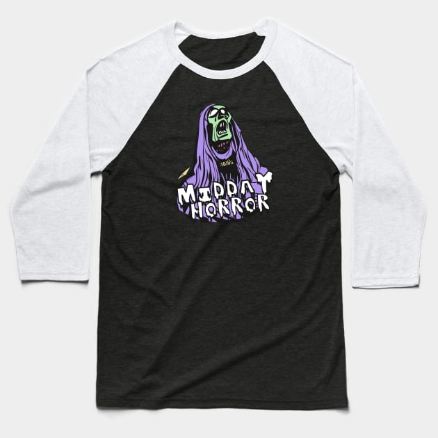 Midday Horror Baseball T-Shirt by Lolebomb